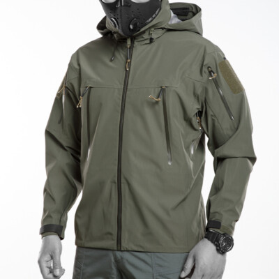 Waterporrf Herren Militärjacke Hard shell Outdoor Windproof Hiking Casual Hooded