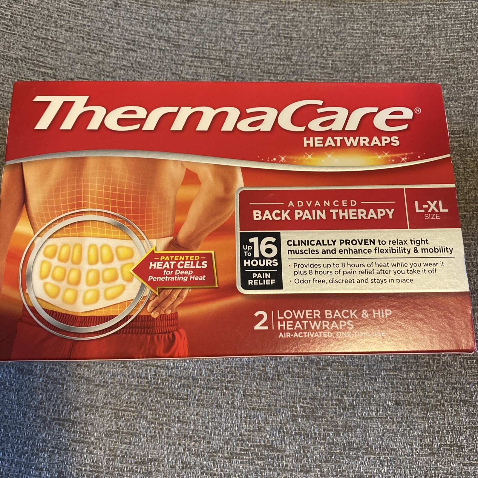 ThermaCare Heatwraps Advanced Lower Back Hip Pain Therapy Size LXL