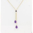 Purple Amethyst Necklace 14k Yellow Gold Drop Amethyst Necklace  (#3) — photo 1
