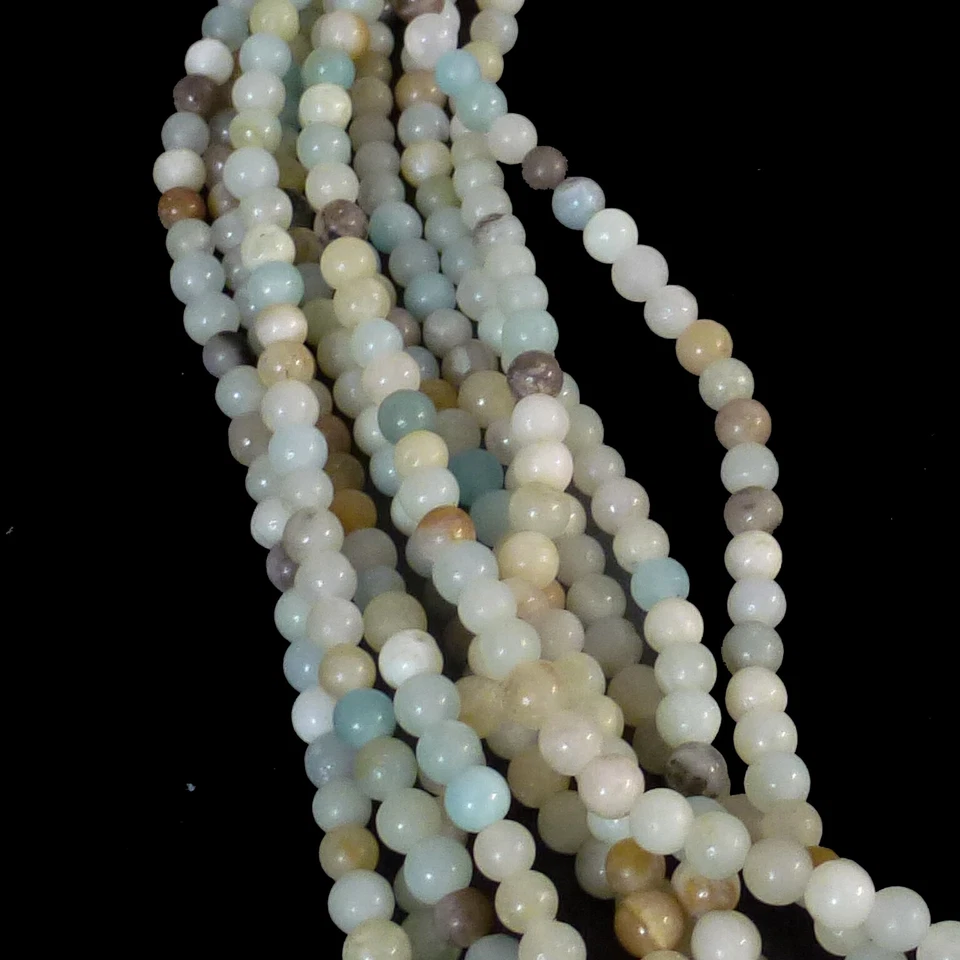 Amazonit Perlen runde Nuggets 4-5mm Halbedelstein ca. 90 Stück nenad-design E196 - Bild 2 von 4