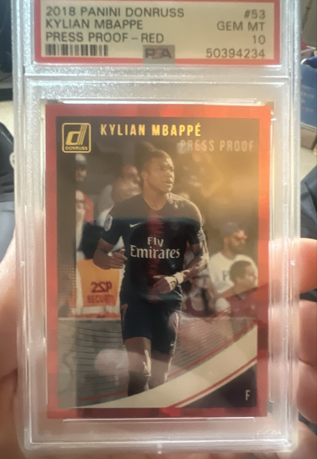 2018-19 Panini Donruss - Kylian Mbappe #53 Press Proof Red PSA 10