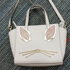 KATE SPADE Satchel Hop to It Bunny Hayden Purple Leather Rabbit Crossbody 