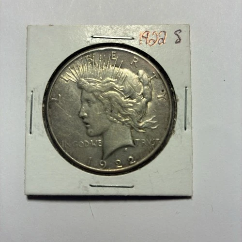 1922 S Peace Dollar San Francisco $1 Silver Coin 0.9 Fineness Circulated
