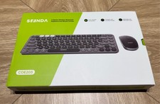 Seenda Bluetooth Keyboard Mouse Combo Retro Round Keycaps Compact Wireless PC...