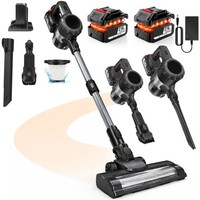 6000W Cordless Vacuum Cleaner Hoover Upright Lightweight Handheld with 2 Battery