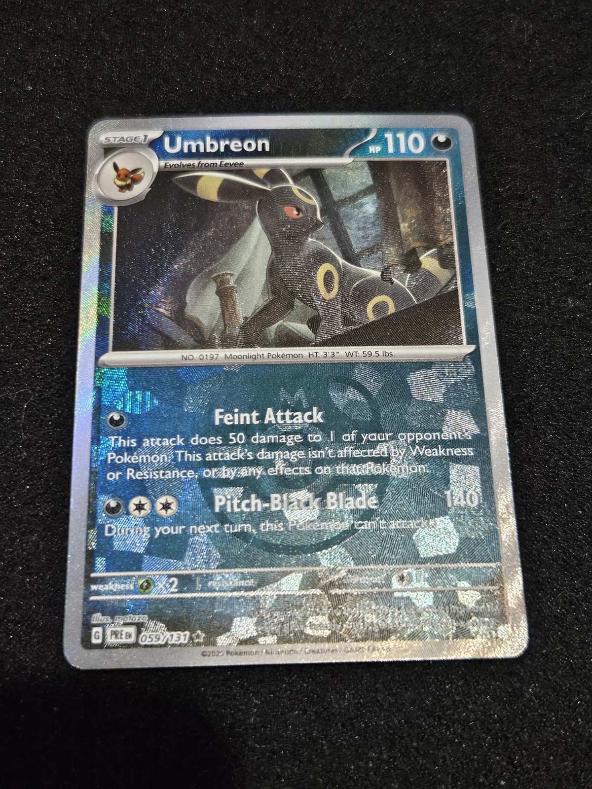 Pokémon Umbreon Masterball Reverse Holo 59/131 Prismatic Evolutions NM-