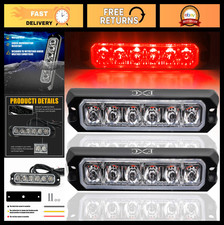 2-pack 6-led Waterproof Strobe Lights - Red Emergency Beacon Flashers For Cars