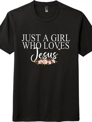 Minimalist Jesus Quote Floral Aesthetic Print Tee Casual All Match Women T-Shirt