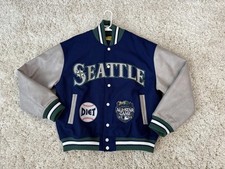 RARE DIET STARTS MONDAY SEATTLE MARINERS Bomber Varsity Jacket SZ XL