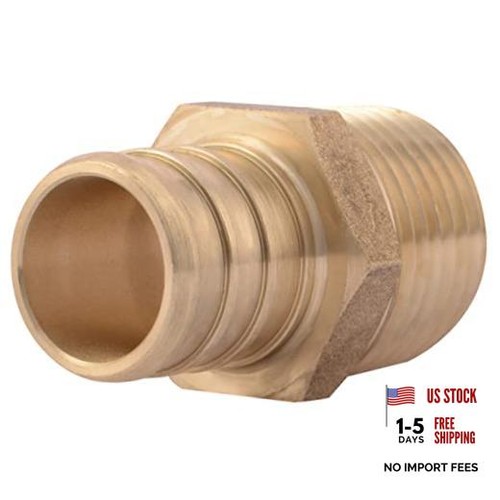 3/4 x 1/2 Inch Crimp MNPT Male Adapter, Brass 3/4 in. x 1/2 in. Copper