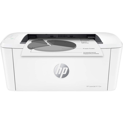HP - LaserJet M110w Wireless Black and White Laser Printer - White