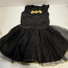 Batgirl Costume Girls Dress Size 4T Black Gold Batman Logo Tutu Skirt