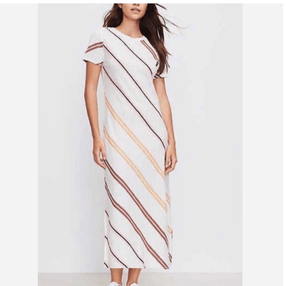 LOU & GREY Loft Striped Maxi Dress Comfy 100% Cotton Resort Sunday Relax Tee XS LOU & GREY Loft Striped Maxi Dress Comfy 100% Cotton Resort Sunday Relax Tee XS