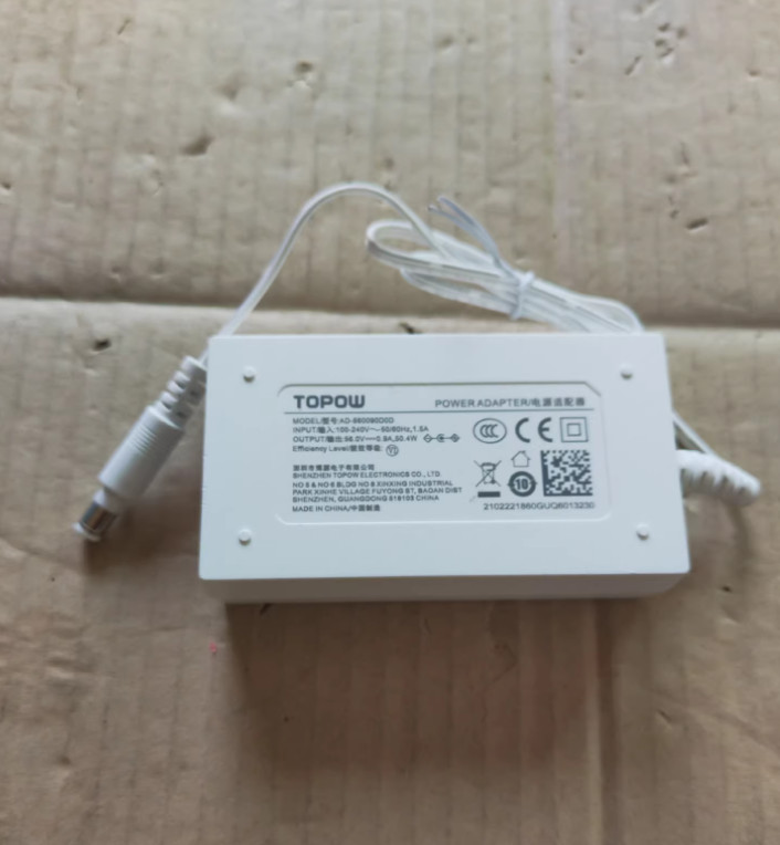 Topow AD-560090D0D 56V 0.9A 6.0*3.0 AC Adapter Power Supply Charger