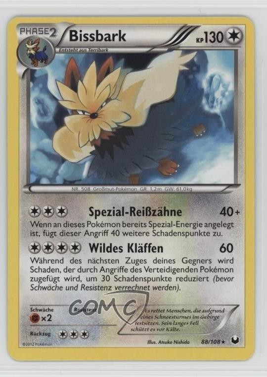 Stoutland German Pokemon Black & White Dark Explorers #88