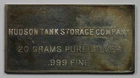 1946 - 1971 Hudson Tank Storage Company 20 Grams Pure Silver .999 Fine Bar