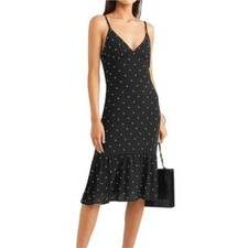 MICHAEL KORS Grommeted Georgette Black Slip Dress Sz XXS