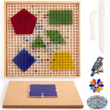 12" x 12" Stained Glass Cutting Mat with Tray glasses Cutting Mat and 2 Burni...
