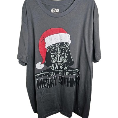 Star Wars Merry Sithmas Darth Vader Santa T-Shirt Gray Men's Size 2X Mad Engine 