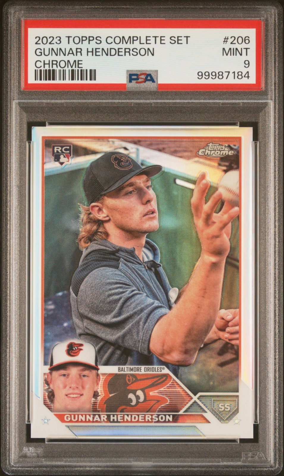 GUNNAR HENDERSON 2023 Topps Chrome #2 Rookie SP Image Variation PSA 9 GEM