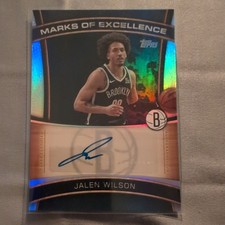 Jalen Wilson Auto 2025-26 Marks of Excellence Nets #ME-JWI Kansas Jayhawks