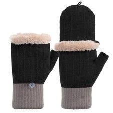 Winter Fingerless Gloves for Women - Warm Knit Mittens for Typing Texting
