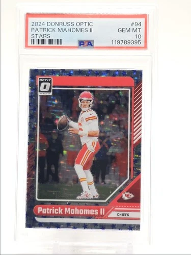 PATRICK MAHOMES II 2024 DONRUSS OPTIC STARS PRIZM CHIEFS PSA 10 Q0004