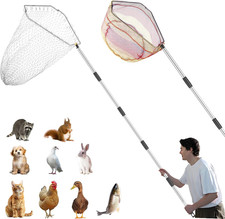Chicken Catching Net 2 Pcs, Bird Catching Net, 32" to 80" Stainless Steel Poultr