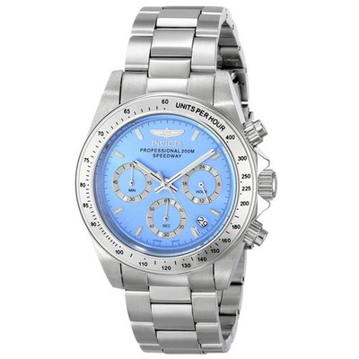 Invicta 16655 Lady's Chrono Steel Bracelet Blue Dial Date Watch