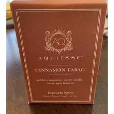 Aquiesse Luxury Scented Candle CINNAMON TABAC 6.5 oz. New In Box
