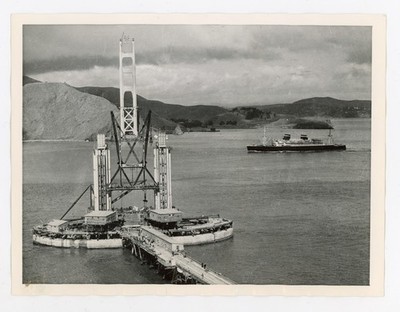 Construction of Golden Gate Bridge San Francisco California 1937 Press Photo