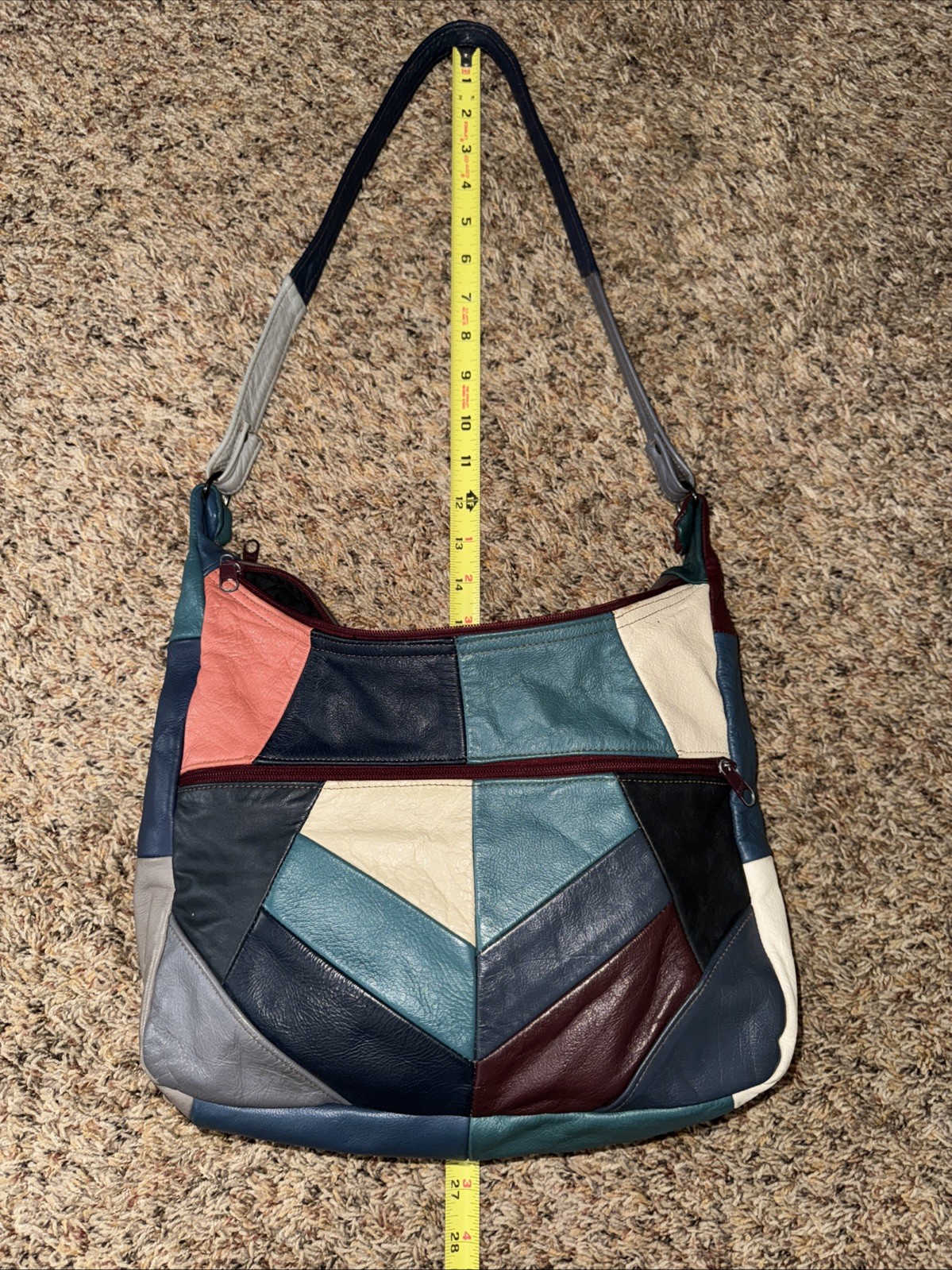 Leather patchwork purse - image 3