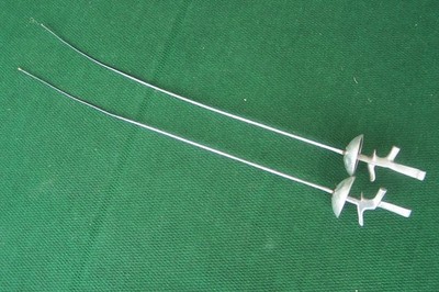 matching PAIR Vintage Joseph Vince New York  Fencing Foil Swords VERY NICE