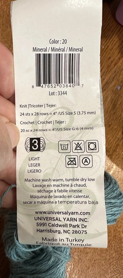 Fio de linho DK ~ Mineral /Lt azul-petróleo #20 Fibra Natura - 100% linho puro 137 jardas. - Imagem 4 de 4