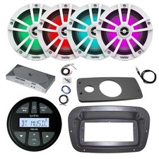 Infinity Radio, Adapter, Spa Bezel, ANT, Amp w/Kit, 4x 6.5" LED White Speakers