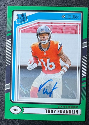 #ad 2024 Panini Donruss Rated Rookie Troy Franklin #338 Green Autographs AU RC $29.99