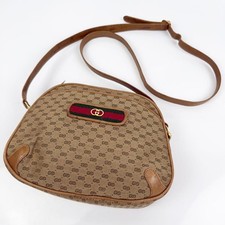 Borsa a tracolla Gucci Micro GG in pelle marrone usata dal Giappone