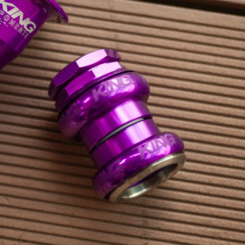 Chris King 1-1/8" HS Grip Nut Headset Violet SV Brompton Bike Discontinued