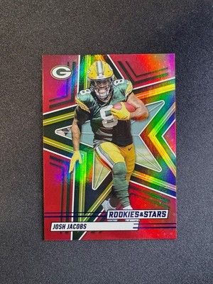 2025 Panini Rookies & Stars Josh Jacobs RED HOLO #72 Green Bay Packers #d 14/49