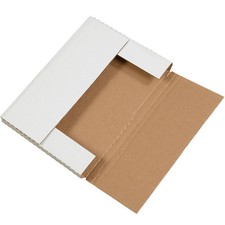 9-5/8" x 6-5/8" x 1-1/4" Easy-Fold Corrugated Mailers ECT-32 White Lot of 50