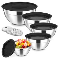Herogo 5-Piece Mixing Bowls with 10.2 inches (W) x 5 (H), Black 