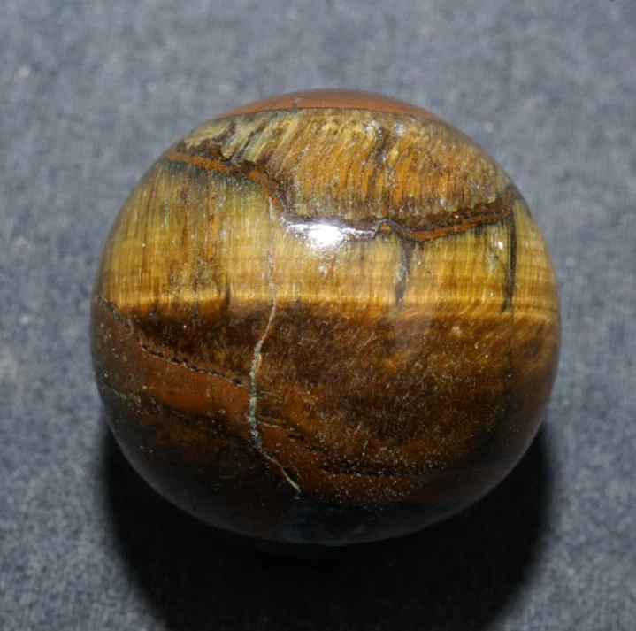 78" Tiger Eye Marble Banded Agate Vintage Hand Ground Bullseye Good  Mar646 - Image 4 of 4