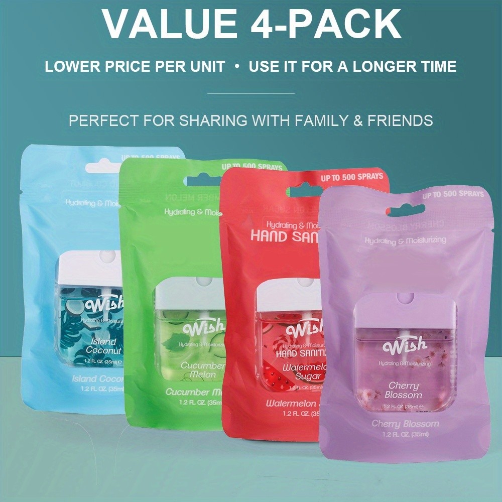 WISH Hydrating Hand Sanitizer 1.2oz Travel Bag Assorted Scents