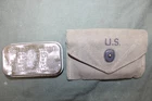 US Military Isue WW2 1944 Medical First Aid Kit Canvas Pouch Carlisle BandageT10