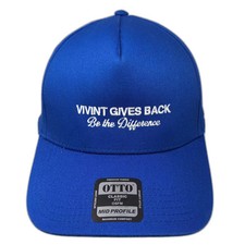OTTO 5 Panel Blue White Hat OSFM Embroidered Mid Profile Snapback Adjustable