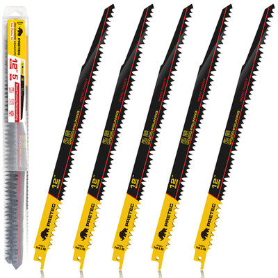 12'' 5TPI CRV Wood Pruning Reciprocating Saw Blades for Tree Branch Cutting 5Pack