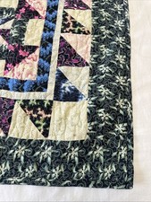 Quilt Lap Crib Wall 40"x48" Pinwheel Patchwork Blanket Purple Black Springs