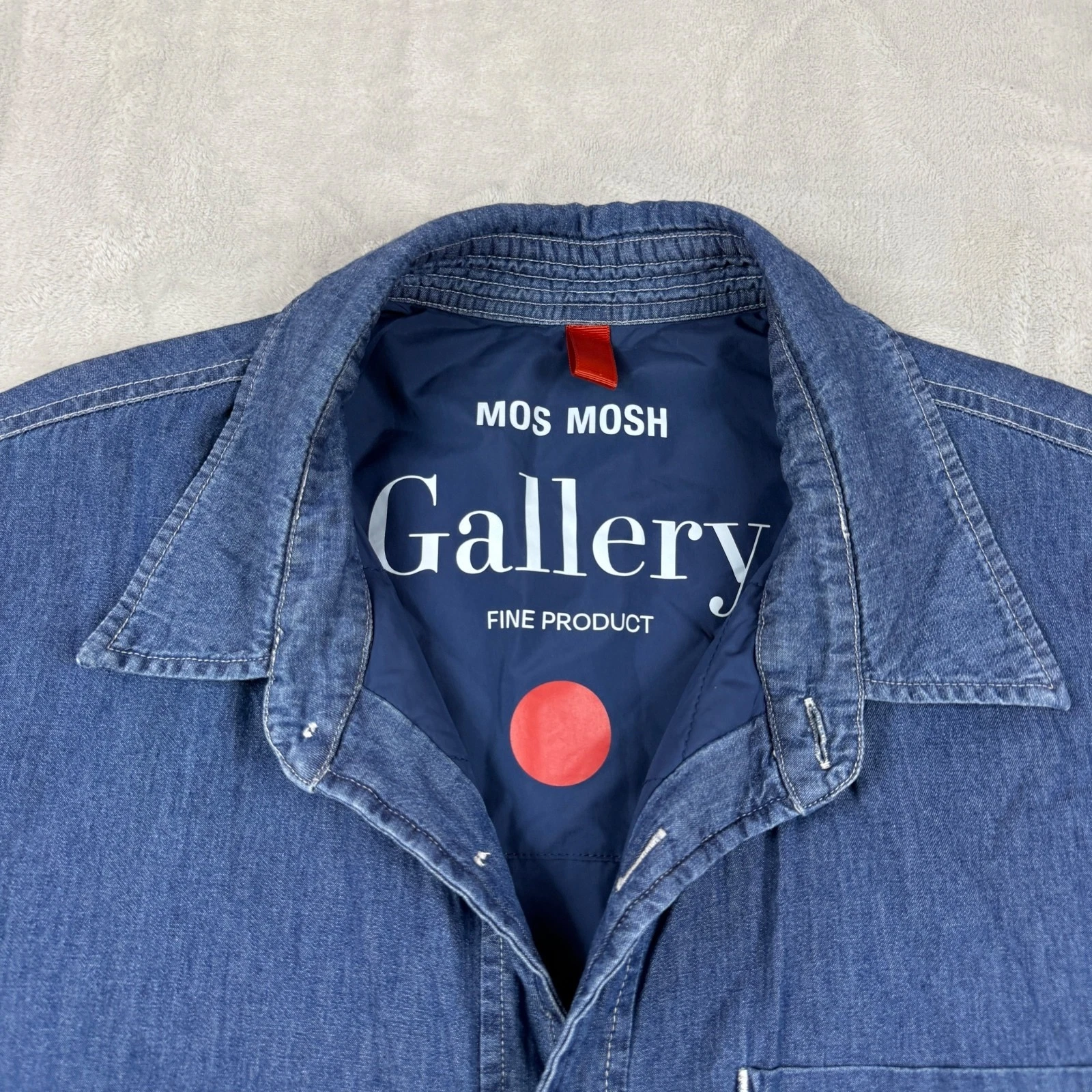 MOS MOSH Gallery Garry Sky Jacket XL Denim Quilted Lined Shacket Casual Designer - product detail image 11