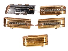 Marx O Vintage Mercury New York Central Tinplate Copper Passenger Train Set