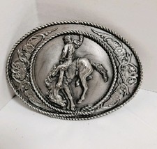 1991 Siskiyou Bronco Rider Cowboy Rodeo Belt Buckle Western Vintage USA Made